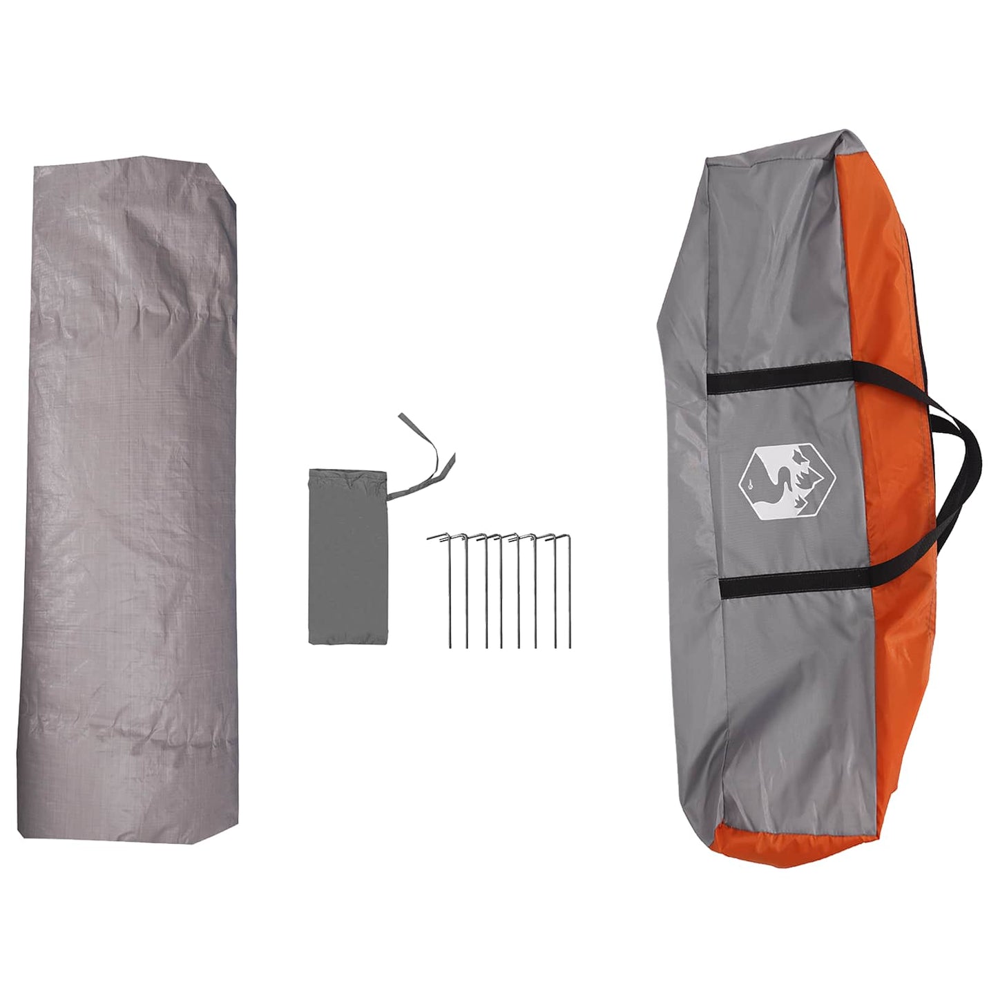 Instant Tent Water-resistant 4-Person Grey and Orange