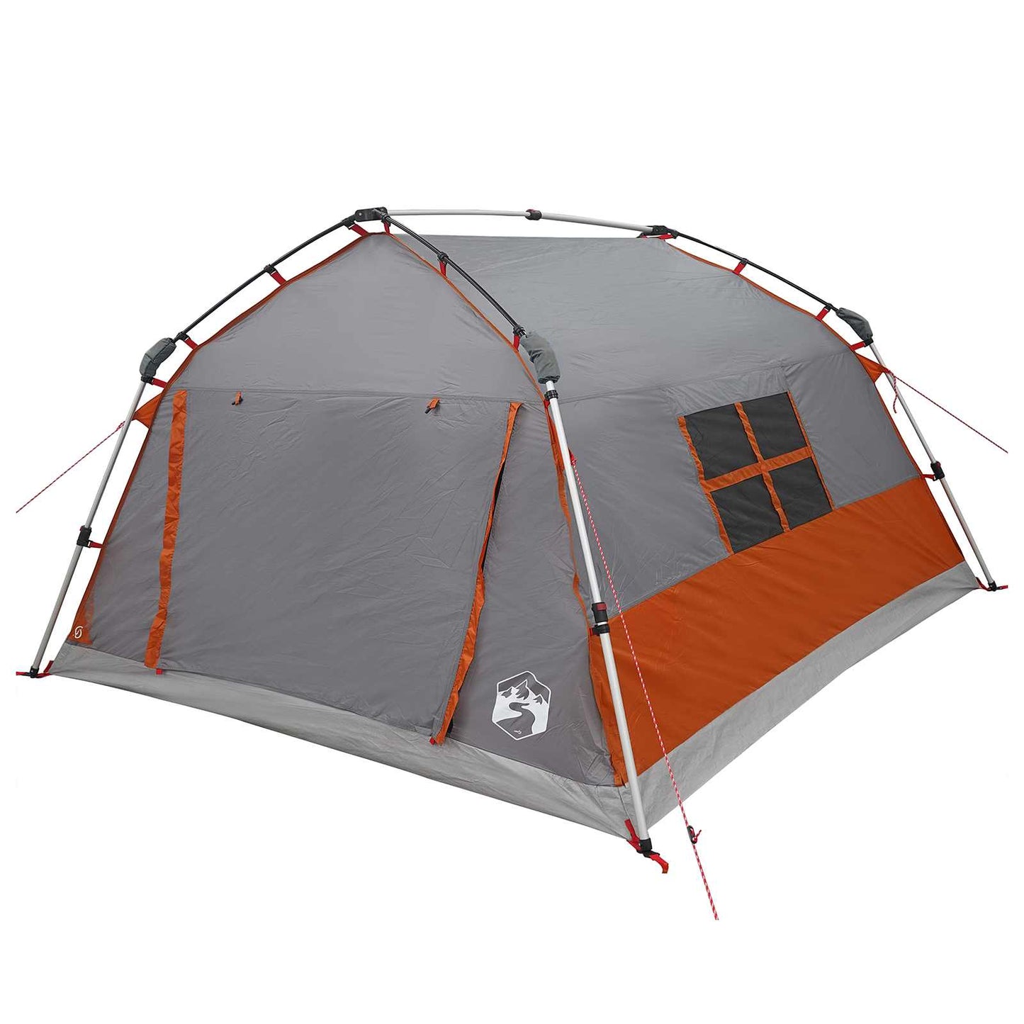 Instant Tent Water-resistant 4-Person Grey and Orange