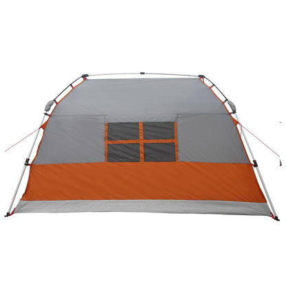 Instant Tent Water-resistant 4-Person Grey and Orange