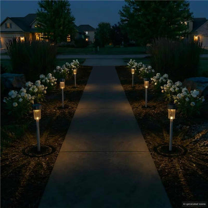 Outdoor Solar Lights with Ground Spike 6 pcs Warm White 29.5 cm