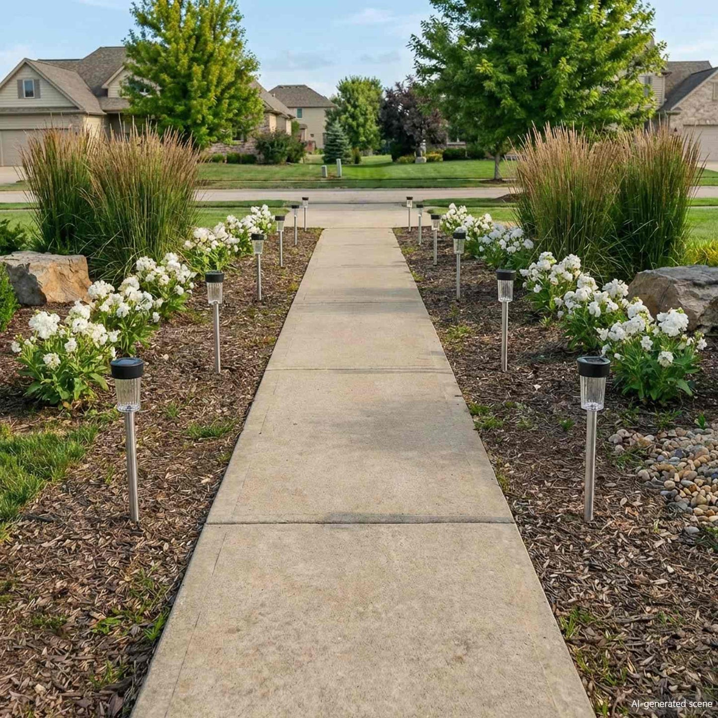 Outdoor Solar Lights with Ground Spike 12 pcs Warm White