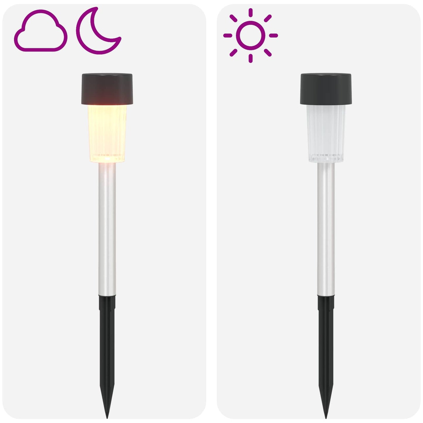 Outdoor Solar Lights with Ground Spike 12 pcs Warm White