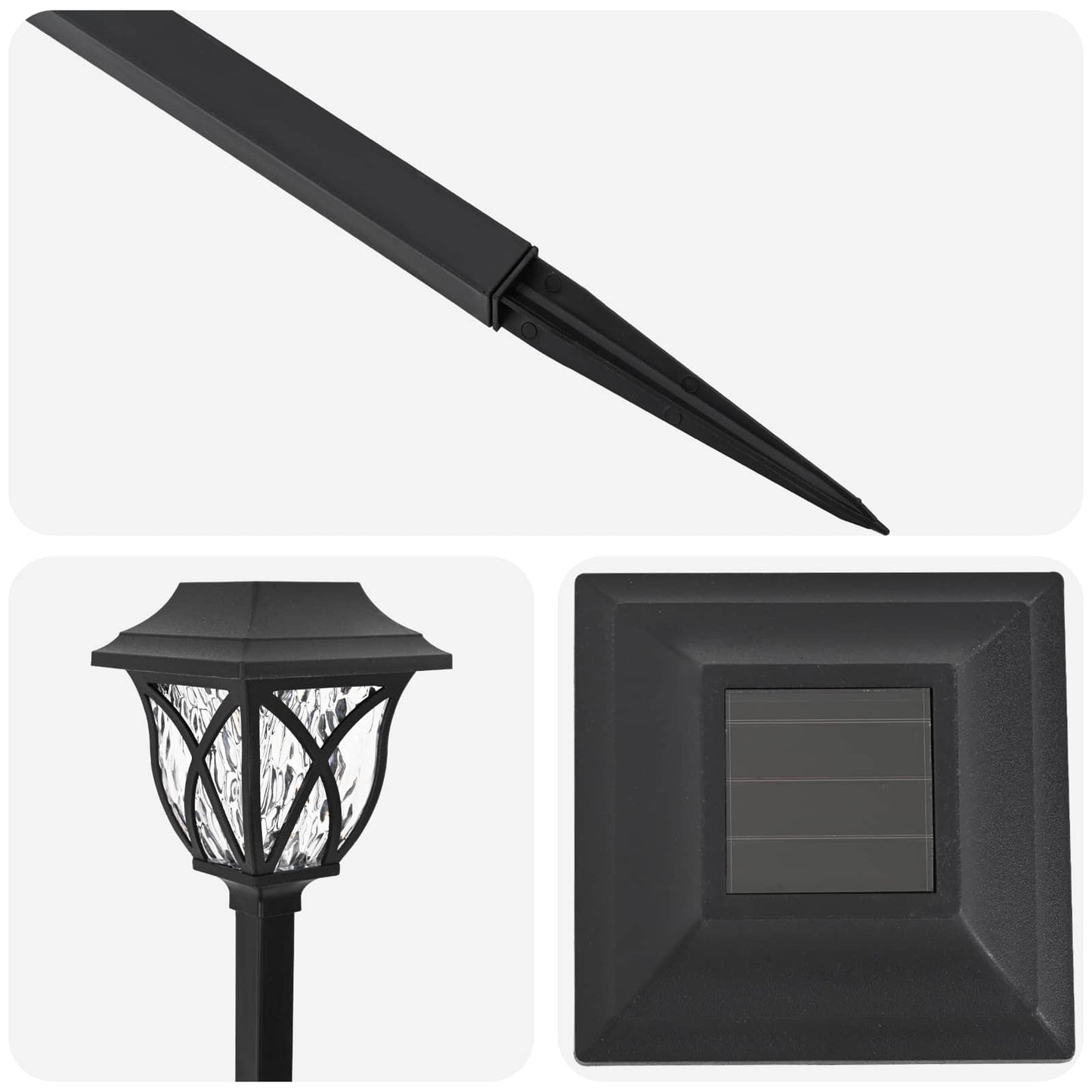 Outdoor Solar Lights with Ground Spike 6 pcs Warm White 42 cm