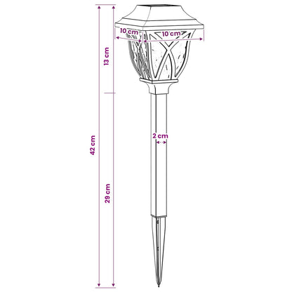 Outdoor Solar Lights with Ground Spike 6 pcs Warm White 42 cm