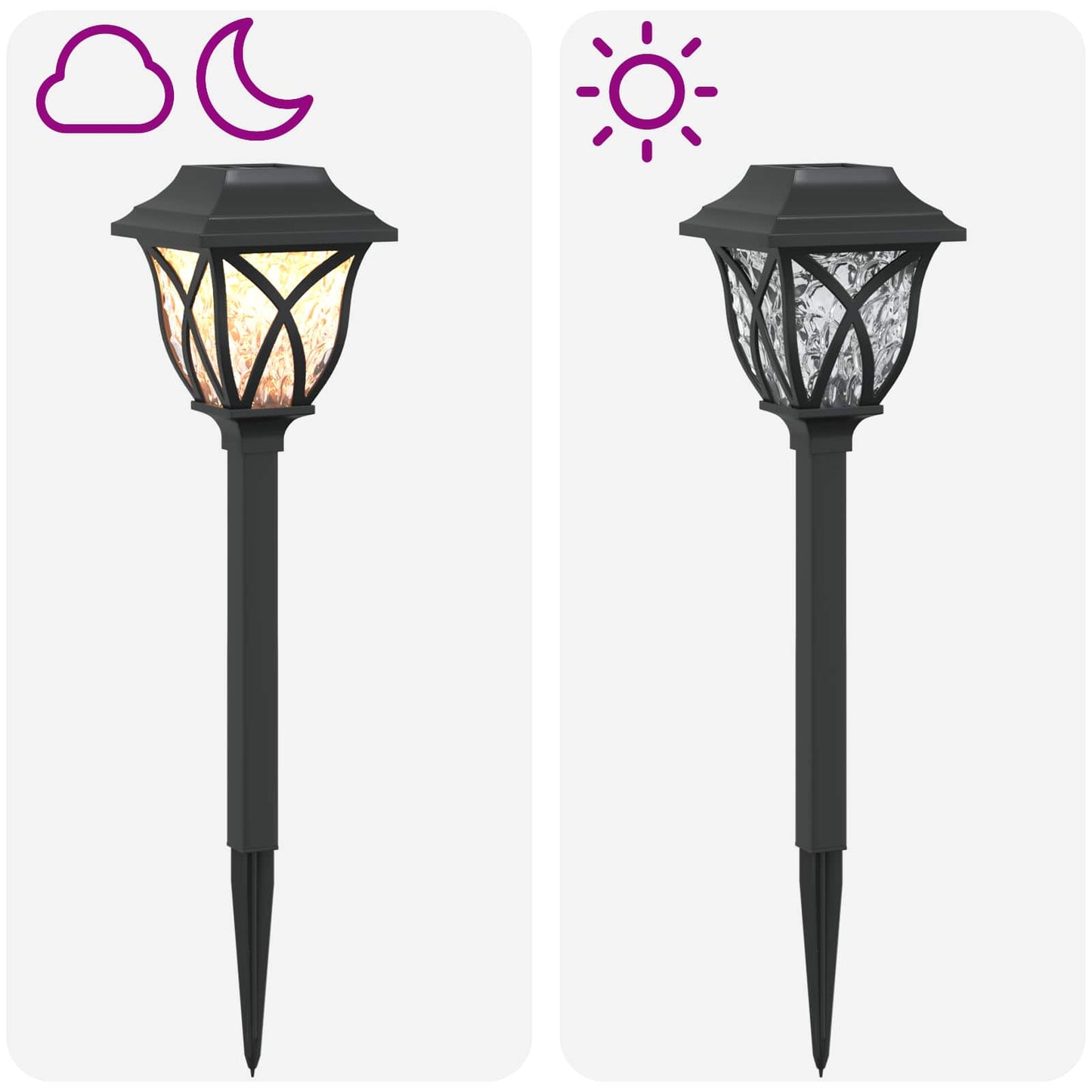 Outdoor Solar Lights with Ground Spike 24 pcs Warm White 42 cm
