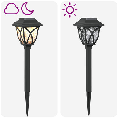 Outdoor Solar Lights with Ground Spike 24 pcs Warm White 42 cm