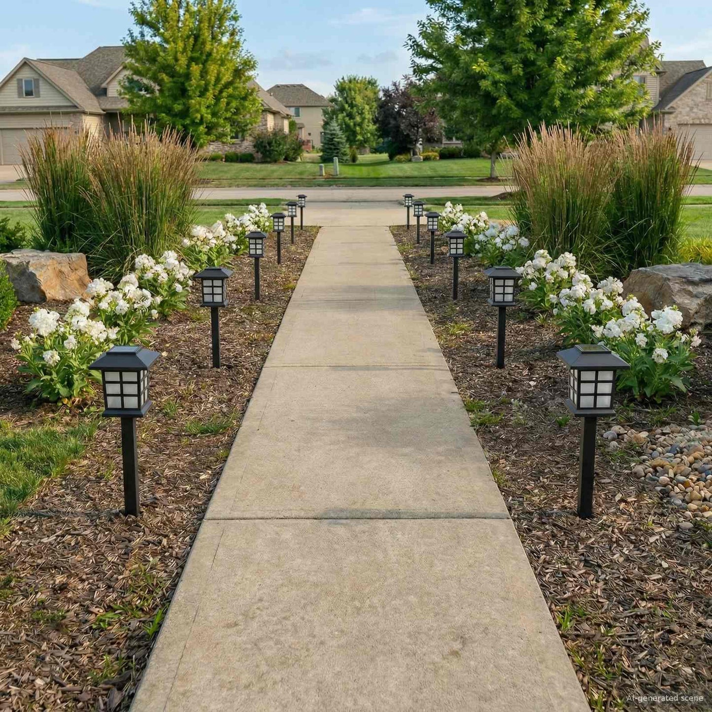 Outdoor Solar Lights with Ground Spike 12 pcs Warm White PP