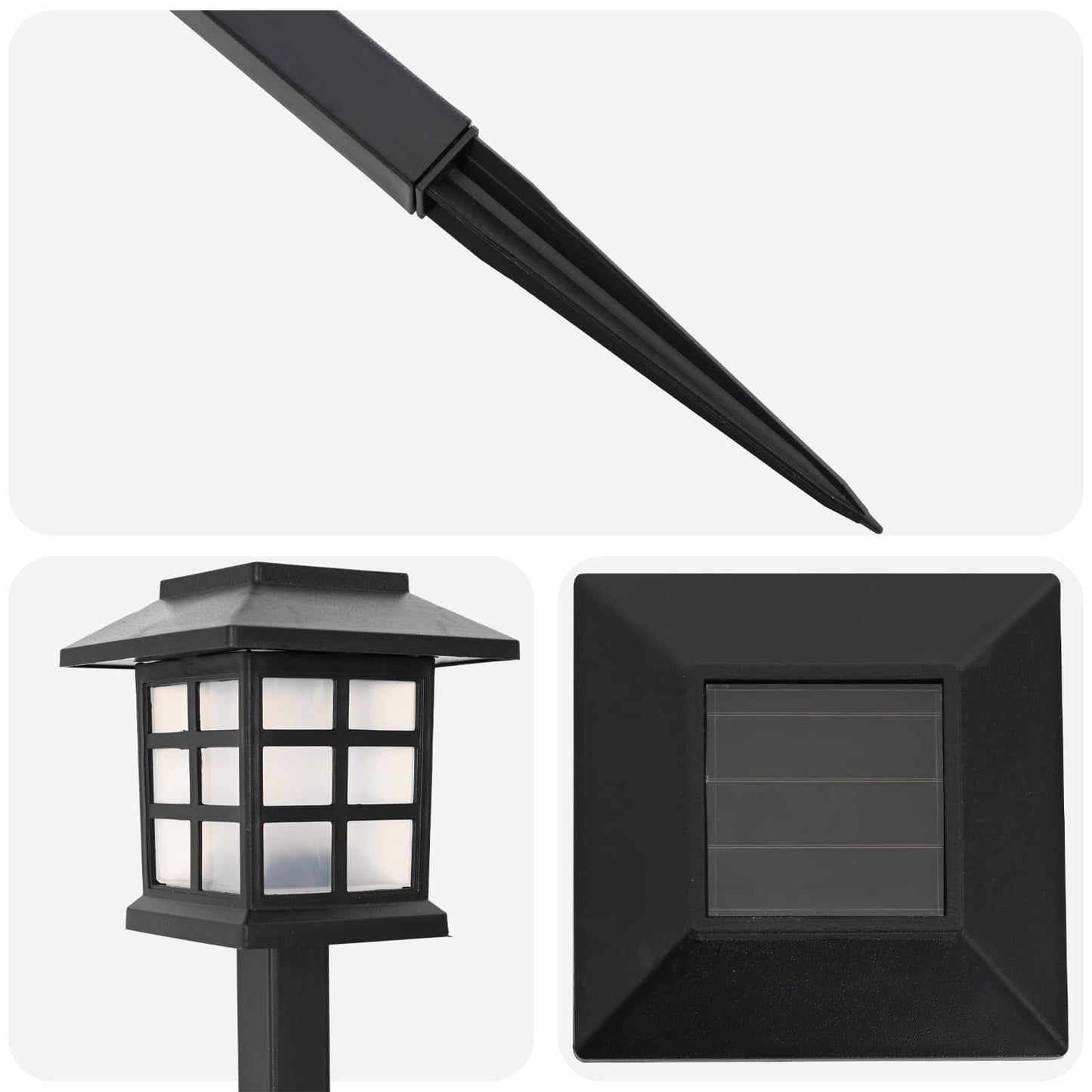 Outdoor Solar Lights with Ground Spike 24 pcs Warm White PP