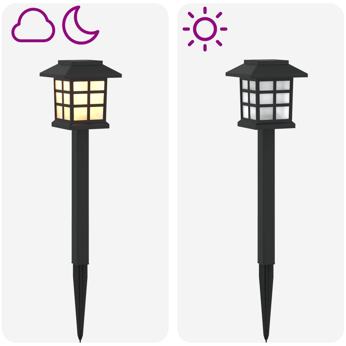 Outdoor Solar Lights with Ground Spike 24 pcs Warm White PP