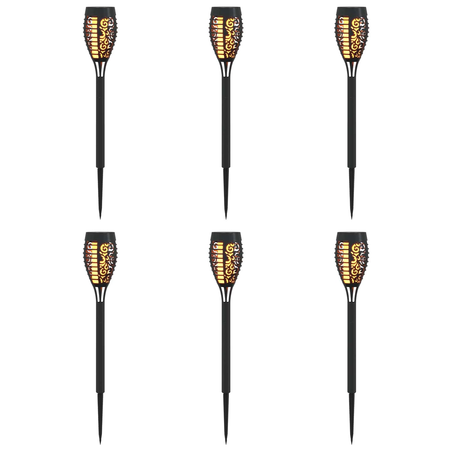 Outdoor Solar Lights with Ground Spike 6 pcs Warm White 47.5 cm