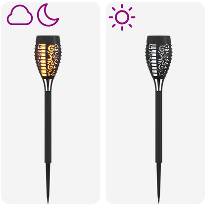 Outdoor Solar Lights with Ground Spike 6 pcs Warm White 47.5 cm
