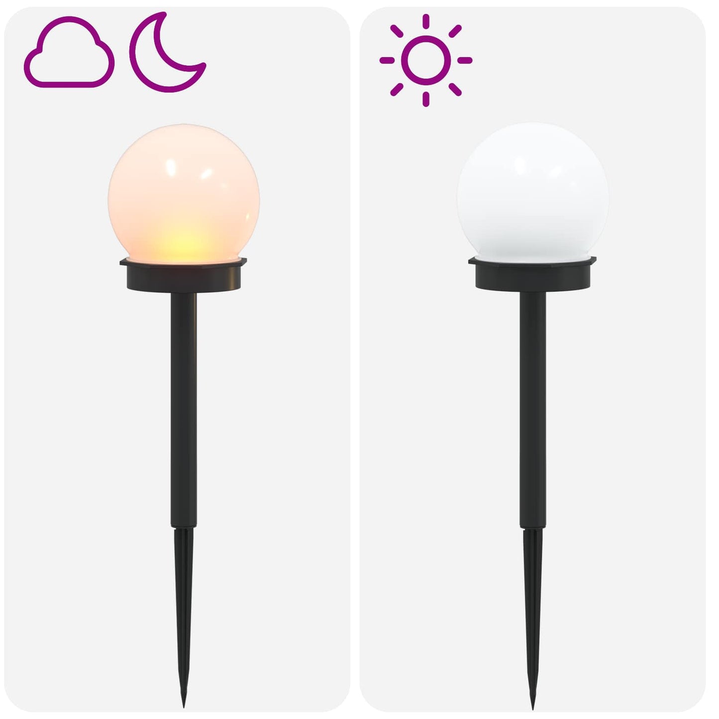 Outdoor Solar Lights with Ground Spike 4 pcs Warm White 38.5 cm