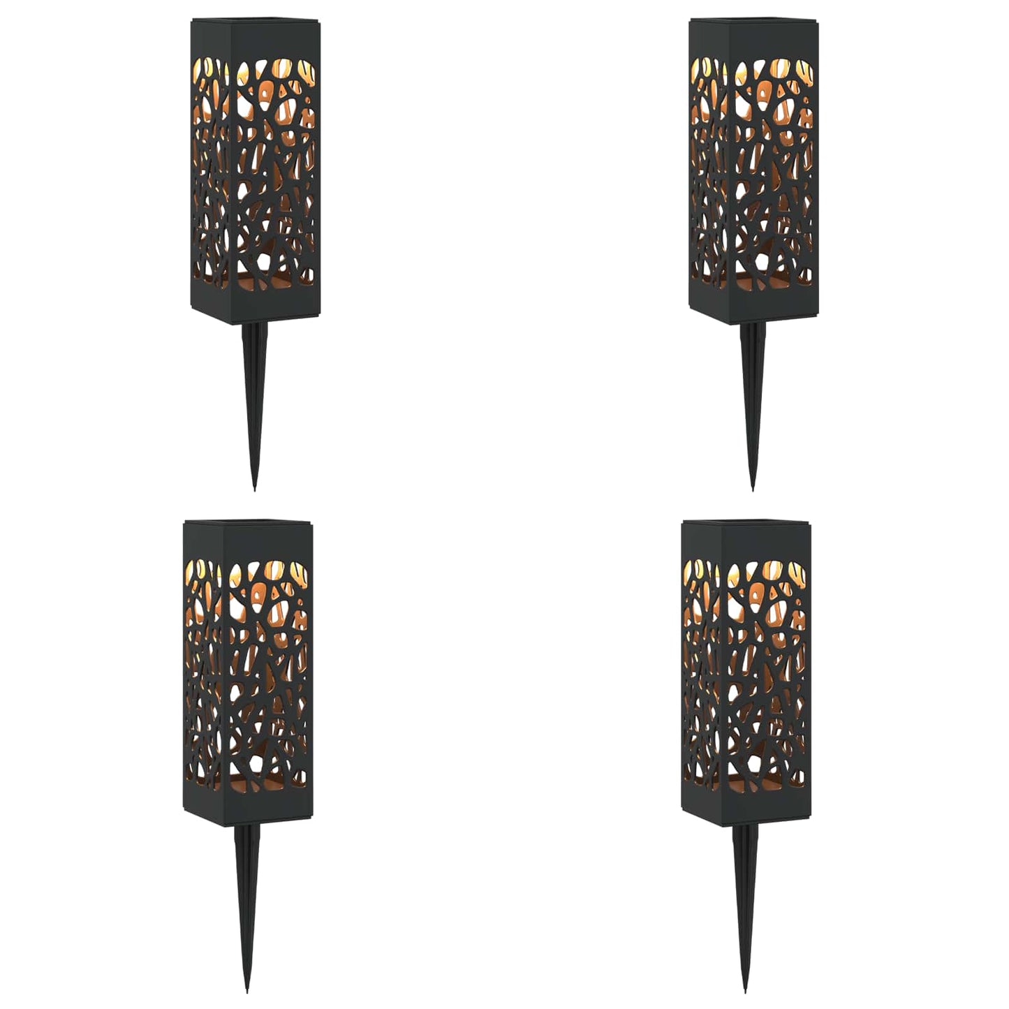 Outdoor Solar Lights with Ground Spike 4 pcs Warm White 29 cm
