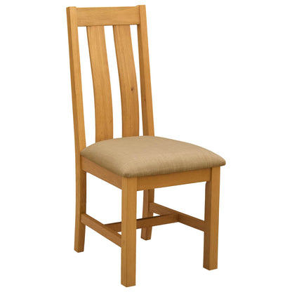 Dining Chair 2 pcs Solid Oak Wood Beige 45 x 54 x 100 cm