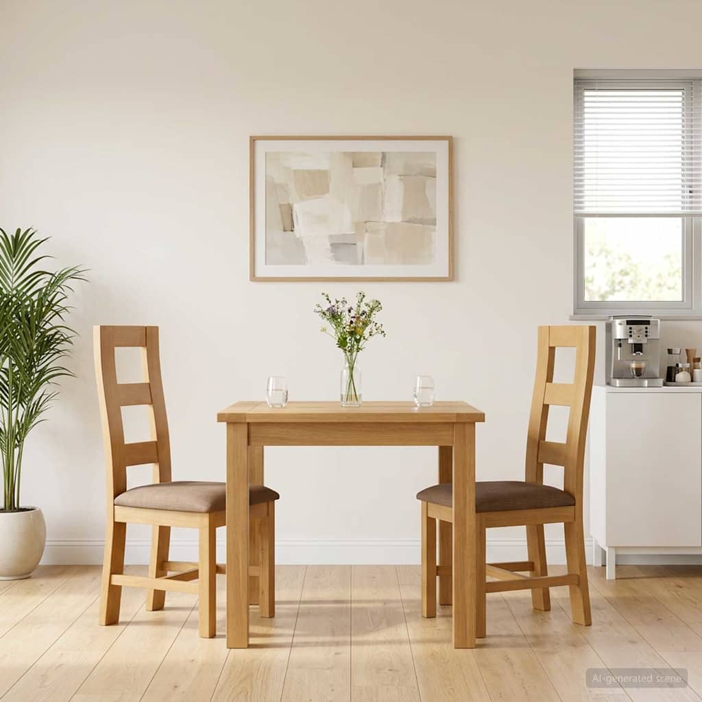 Dining Chair 2 pcs Solid Oak Wood Grey 45 x 51 x 105 cm