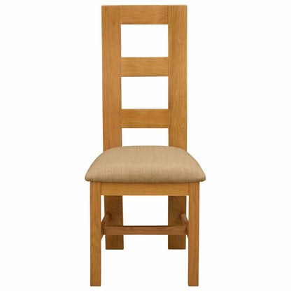 Dining Chair 2 pcs Solid Oak Wood Beige 45 x 51 x 105 cm