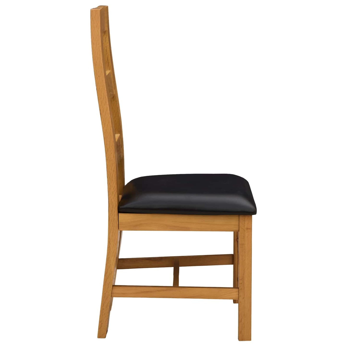 Dining Chair 2 pcs Solid Oak Wood Black 45 x 51 x 105 cm