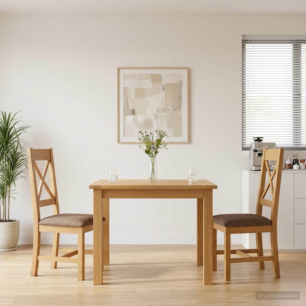 Dining Chair 2 pcs Solid Oak Wood Grey 45 x 54 x 105 cm