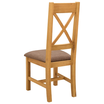 Dining Chair 2 pcs Solid Oak Wood Grey 45 x 54 x 105 cm