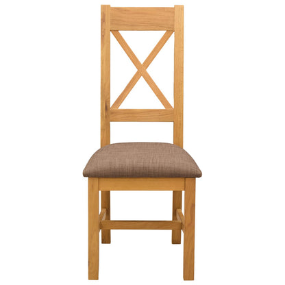 Dining Chair 2 pcs Solid Oak Wood Grey 45 x 54 x 105 cm