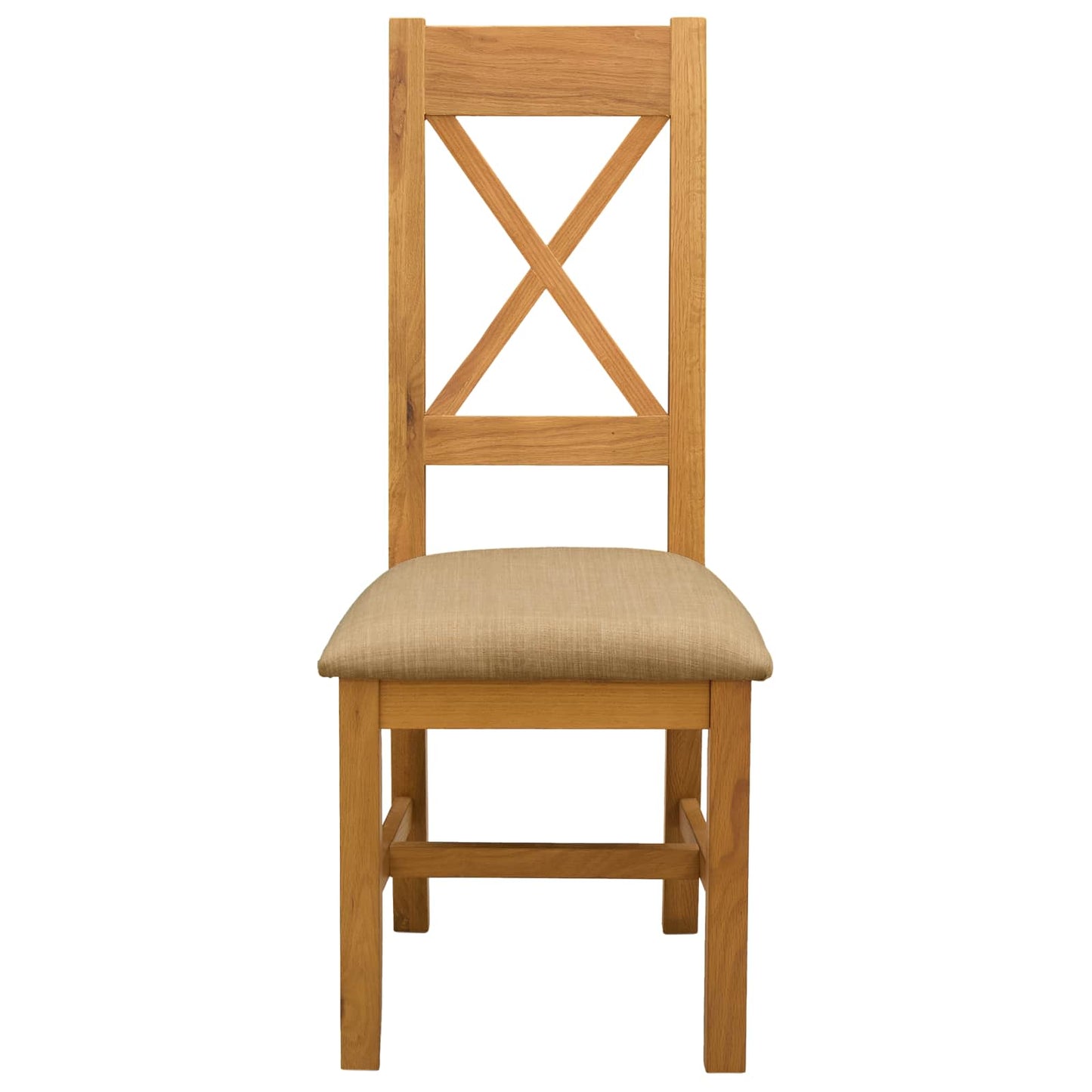 Dining Chair 2 pcs Solid Oak Wood Beige 45 x 54 x 105 cm