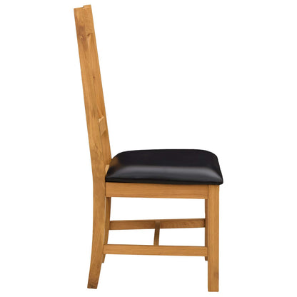 Dining Chair 2 pcs Solid Oak Wood Black 45 x 54 x 105 cm