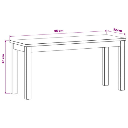 Dining Bench 95 x 32 x 45 cm Solid Oak Wood Natural