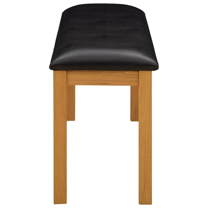 Dining Bench 95 x 32 x 45 cm Solid Oak Wood Black
