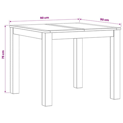 Dining Table 90 x 90 x 75 cm Solid Oak Wood Natural Square