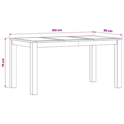 Dining Table 150 x 85 x 75 cm Solid Oak Wood Natural