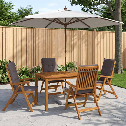 Outdoor Dining Set with Parasol 6 pcs Anthracite