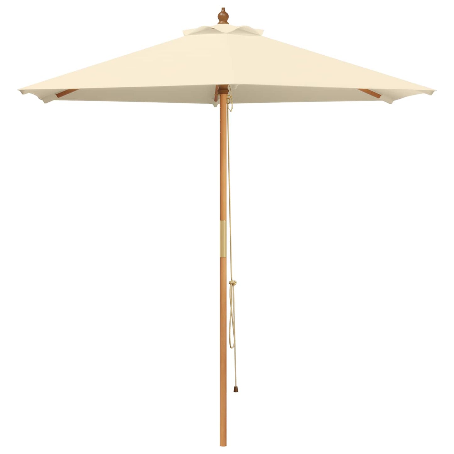 Outdoor Dining Set with Parasol 6 pcs Cream White