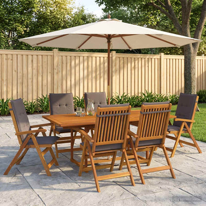 Outdoor Dining Set with Parasol 8 pcs Anthracite