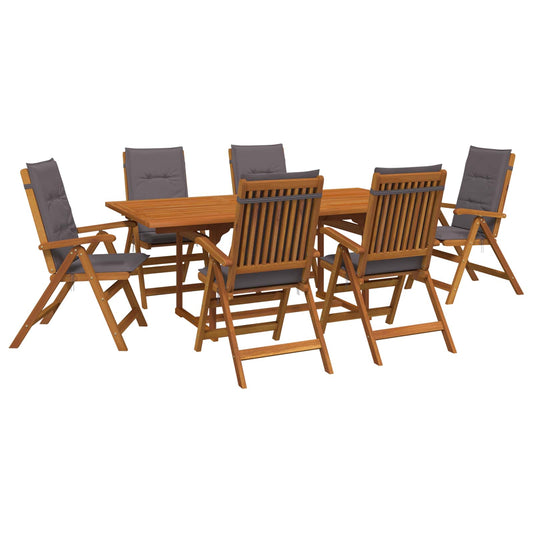Outdoor Dining Set with Parasol 8 pcs Anthracite