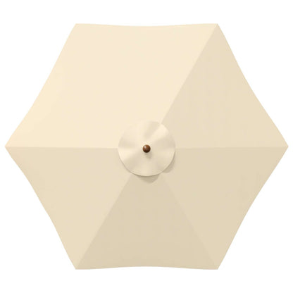 Outdoor Dining Set with Parasol 8 pcs Cream White