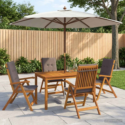 Outdoor Dining Set with Parasol 6 pcs Anthracite