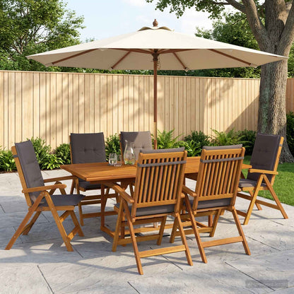Outdoor Dining Set with Parasol 8 pcs Anthracite