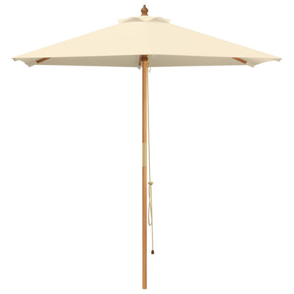 Outdoor Dining Set with Parasol 8 pcs Cream White