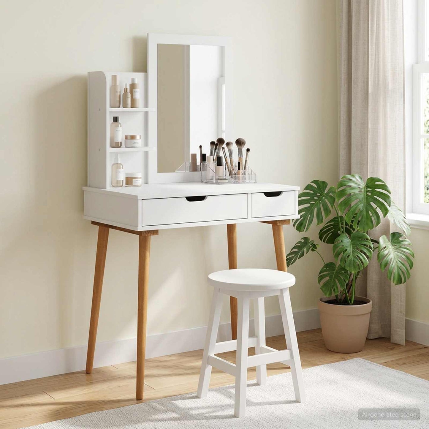 Dressing Table Set FAUSKE 3 pcs White 76 x 50 x 143 cm