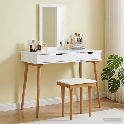 Dressing Table Set FAUSKE 3 pcs White 100 x 50 x 143 cm