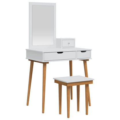 Dressing Table Set FAUSKE 4 pcs White 76 x 50 x 143 cm