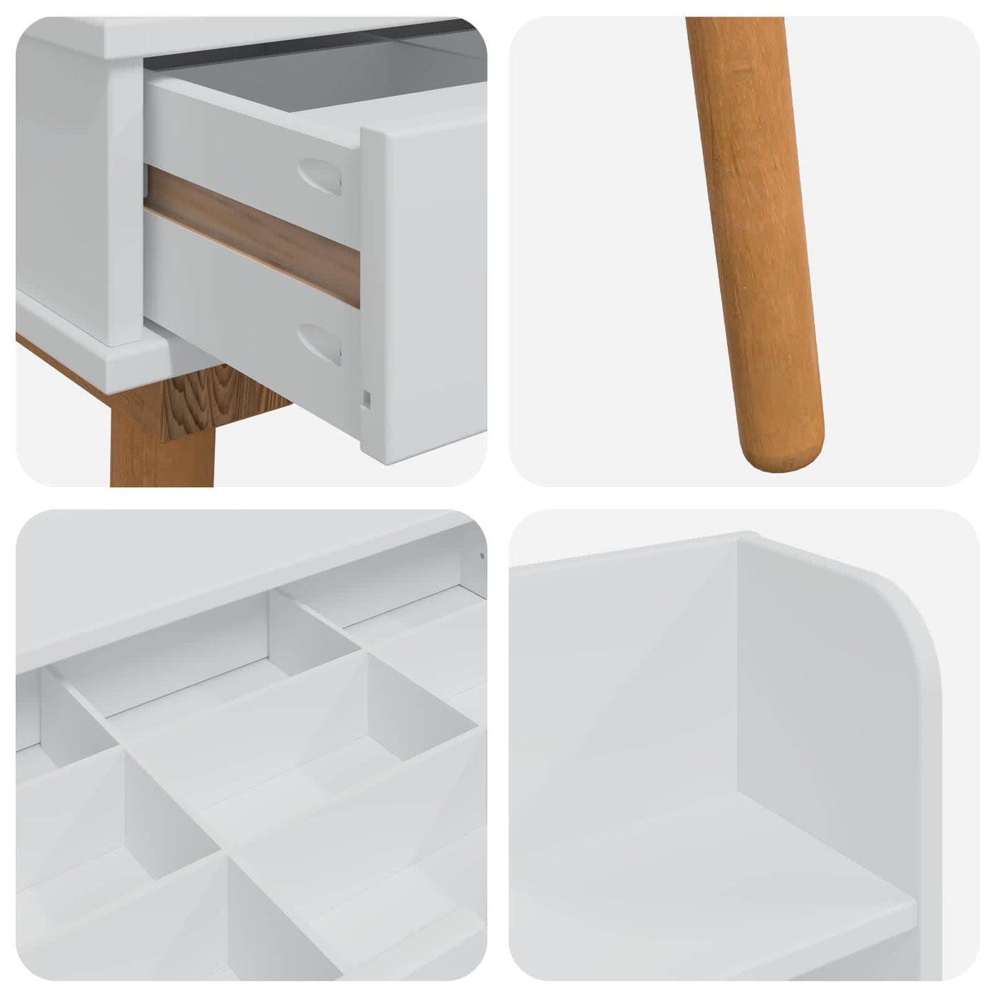 Dressing Table Set FAUSKE 5 pcs White 100 x 50 x 143 cm
