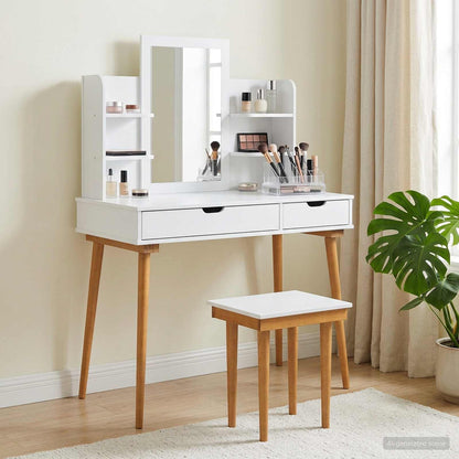 Dressing Table Set FAUSKE 5 pcs White 100 x 50 x 143 cm