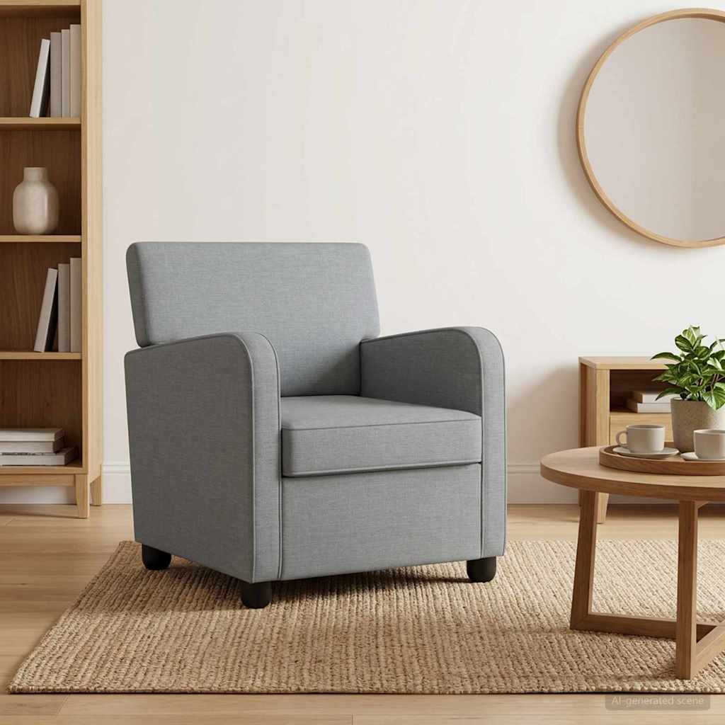 Armchair Light Grey Fabric