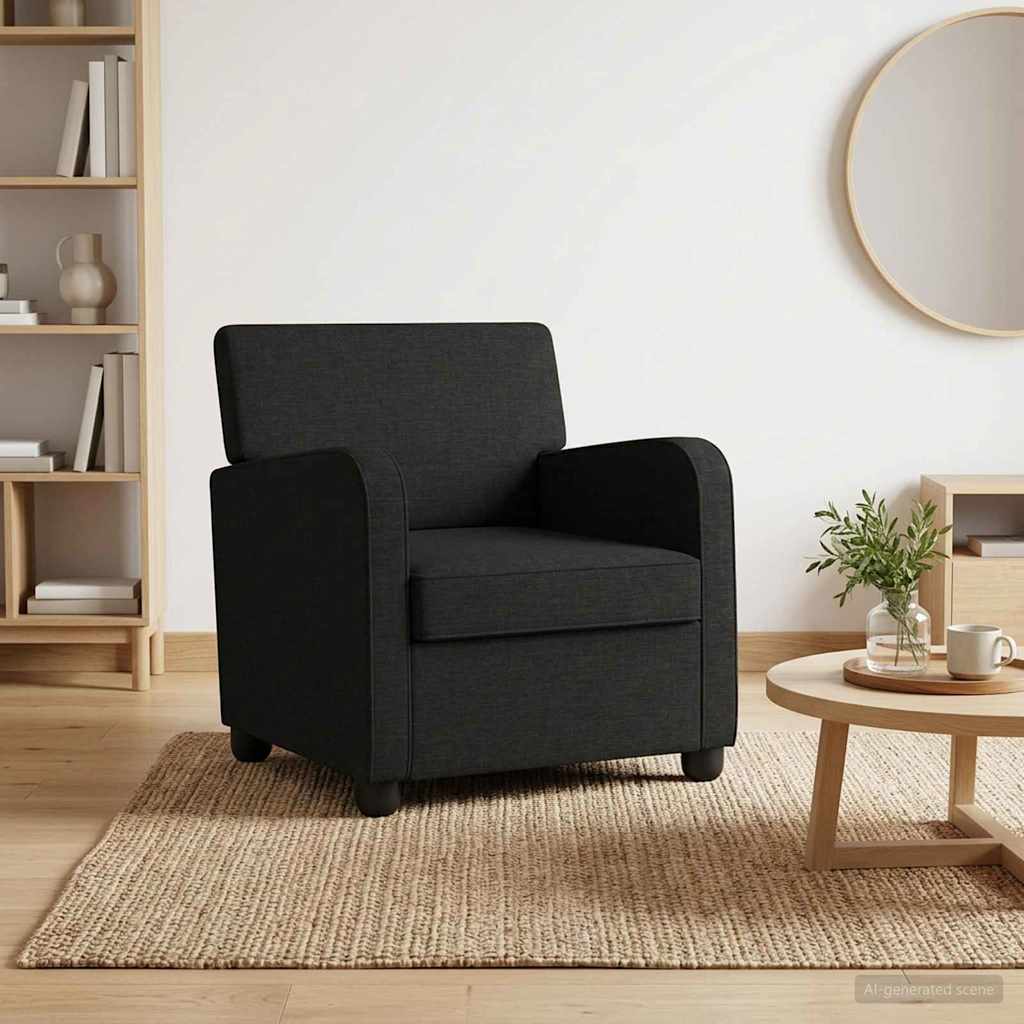 Armchair Black Fabric