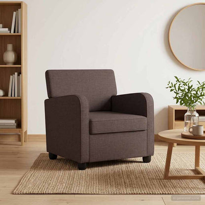 Armchair Dark Brown Fabric