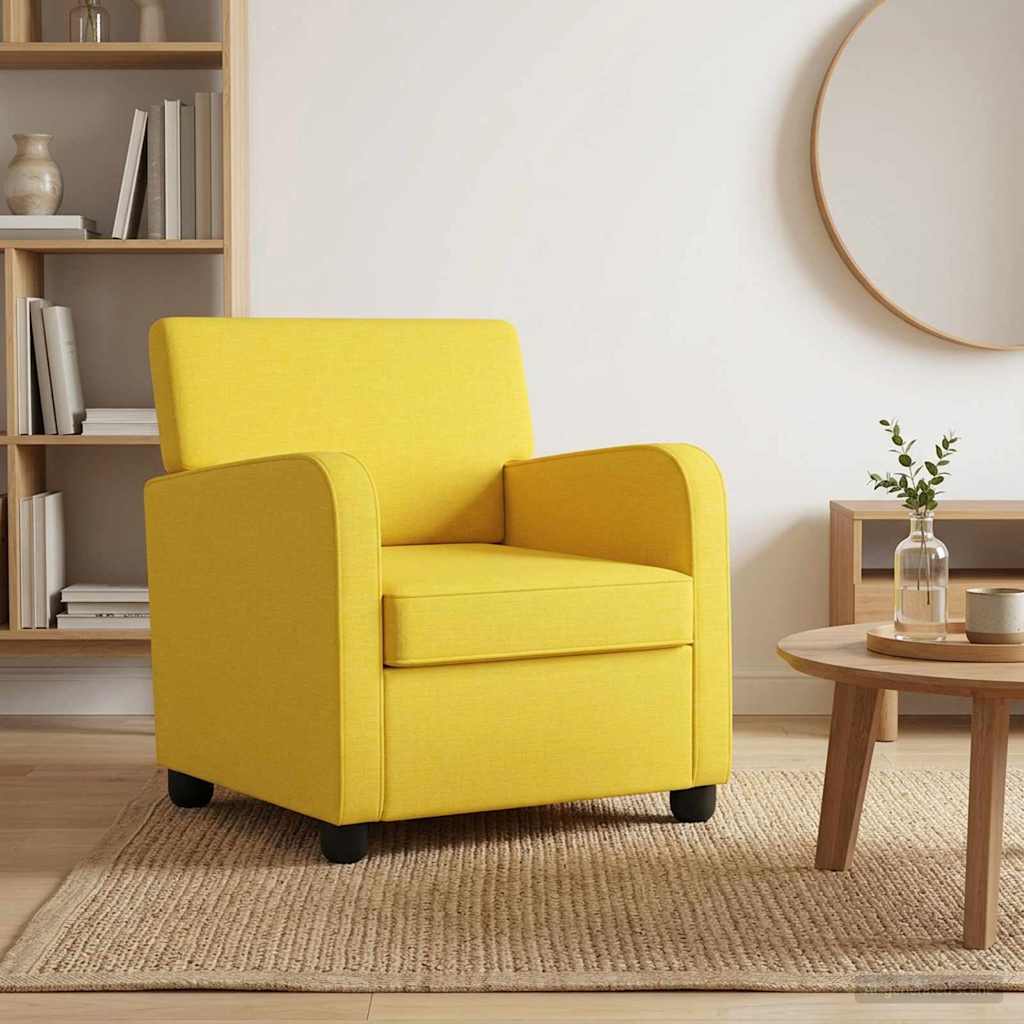 Armchair Light Yellow Fabric