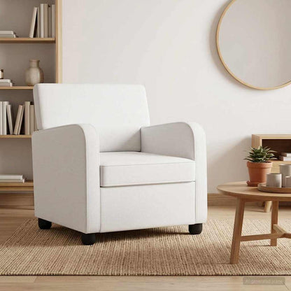 Armchair White Fabric
