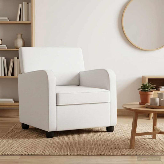 Armchair White Fabric