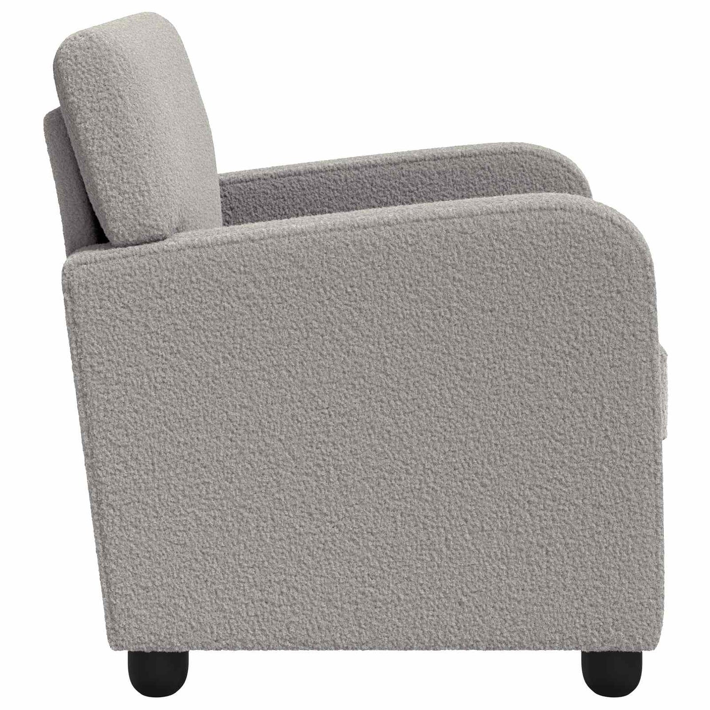 Armchair Light Grey Faux Lamb Fleece